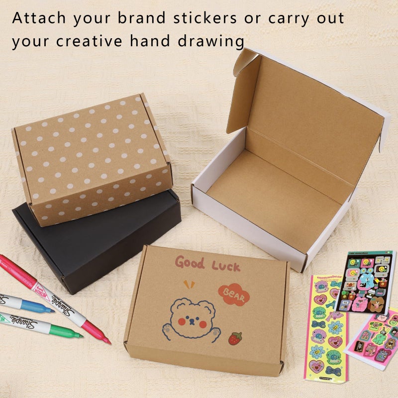 BIOBROWN 7x5x2"" 50 Pack Corrugated Cardboard Boxes Small Shipping Box for Packaging Small Business Mailer Mailing White - Image 4
